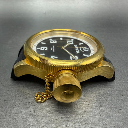 Invicta Russian Diver Watch Men 52mm Black Dial Gold Tone Round 1436 New Battery5
