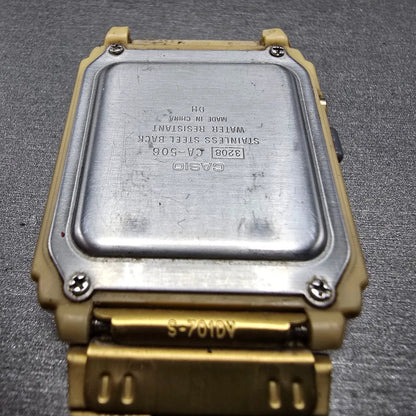 Casio Calculator CA-506 Watch Men 35mm Gold Alarm Chronograph READ!! New Battery14