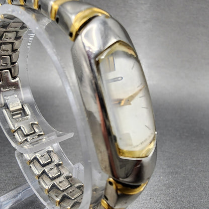 Seiko Watch Women 15mm White Dial Two Tone Rectangle 1F206H49 PARTS4