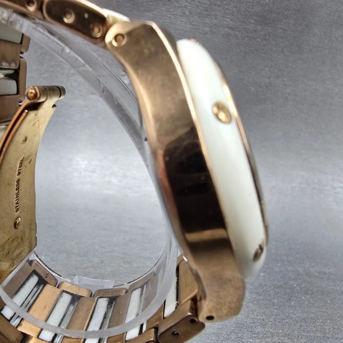 Michael Kors Watch Women 42mm White Dial Rose Gold Tone Date MK-5261 New Battery3
