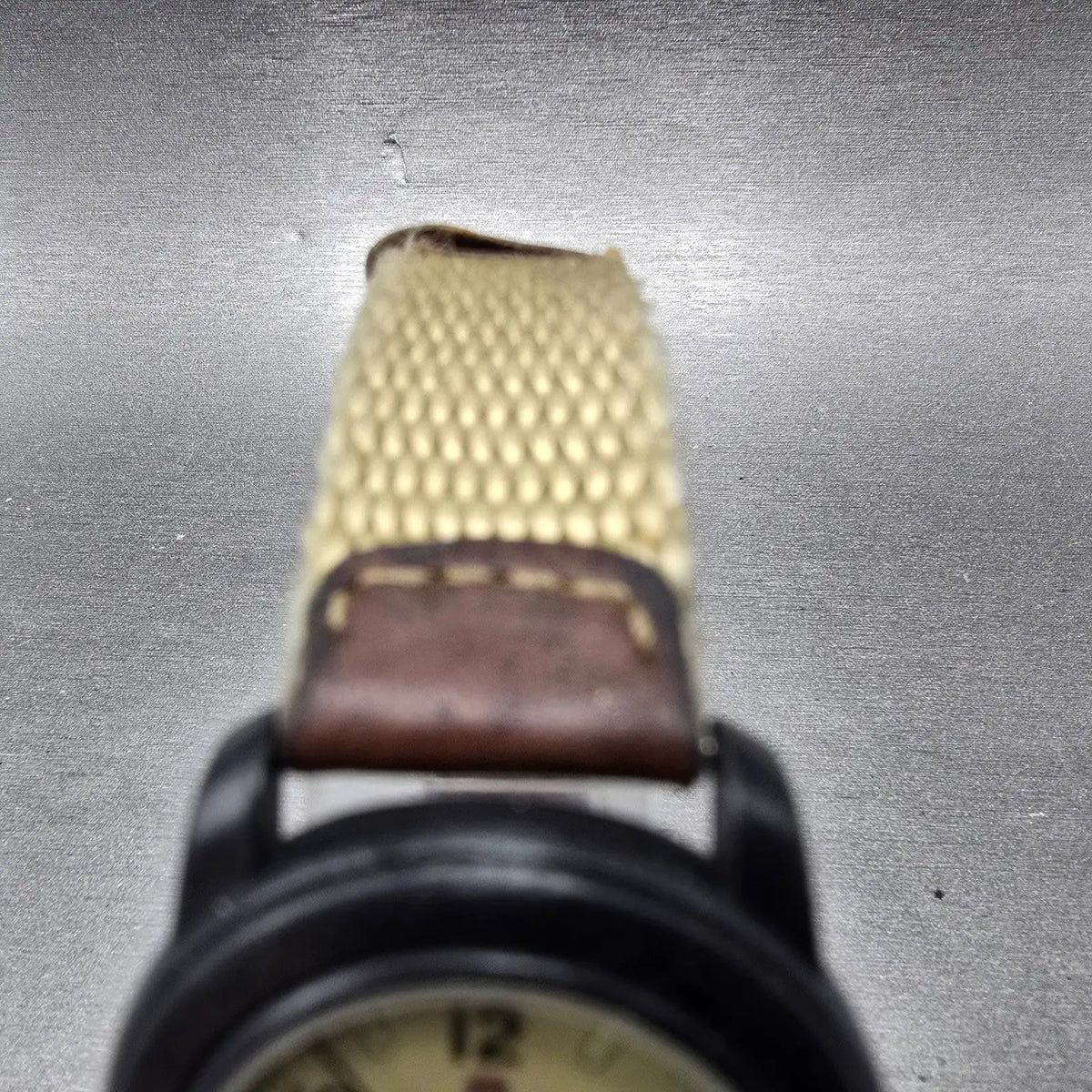 Victorinox Swiss Army Yeoman Watch Women 30mm Brown Dial Black Tone Date PARTS5