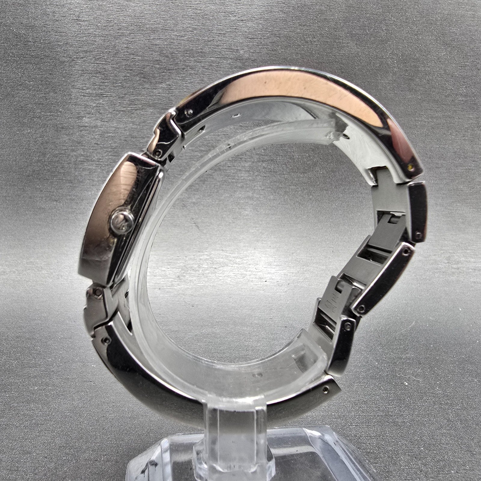 Michael Kors Watch Women 28mm Brown Dial Silver Tone Rectangle MK-4168 New Batt6
