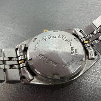 Seiko Watch Women 25mm White Dial Two Tone Daydate Round 7n83-0041 New Batt N9H9