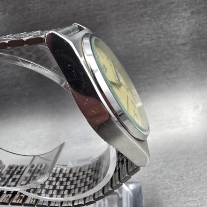 Seiko Alba Watch Men 36mm Luminous Dial Silver Tone Daydate V743-8A10 New Batt F3