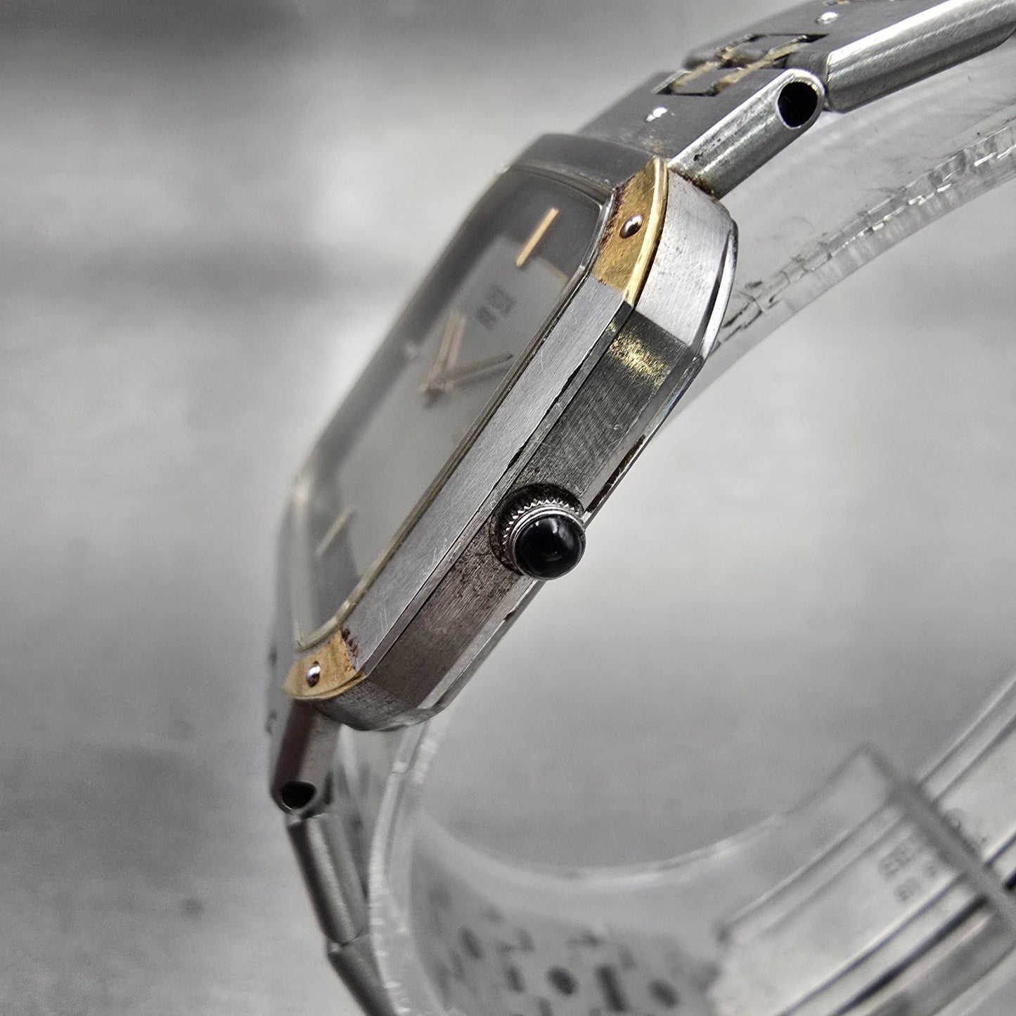 Seiko Credor Watch Women 22mm Silver Dial Two Tone Rectangle 8420-5020 New Batt2
