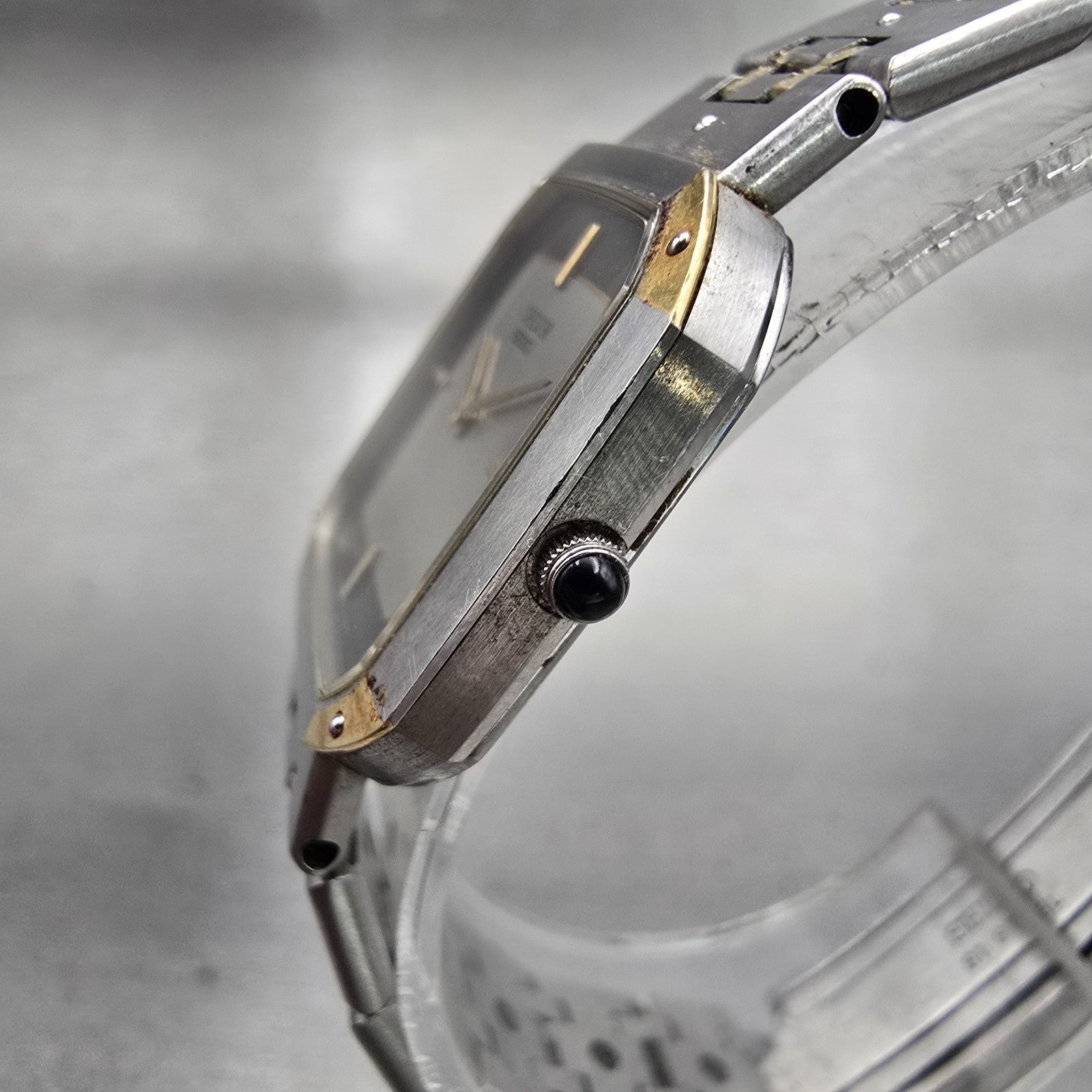 Seiko Credor Watch Women 22mm Silver Dial Two Tone Rectangle 8420-5020 New Batt2