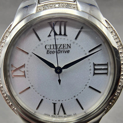 Citizen Eco-Drive Ciena Watch Women 35mm White Dial Steel Round EM0090-57A Runs1