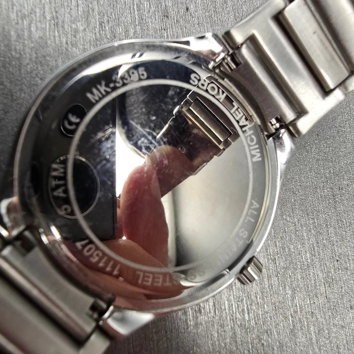 Michael Kors Kerry Watch Women 40mm MOP Dial Silver Tone Gemmed MK3395 New Batt10