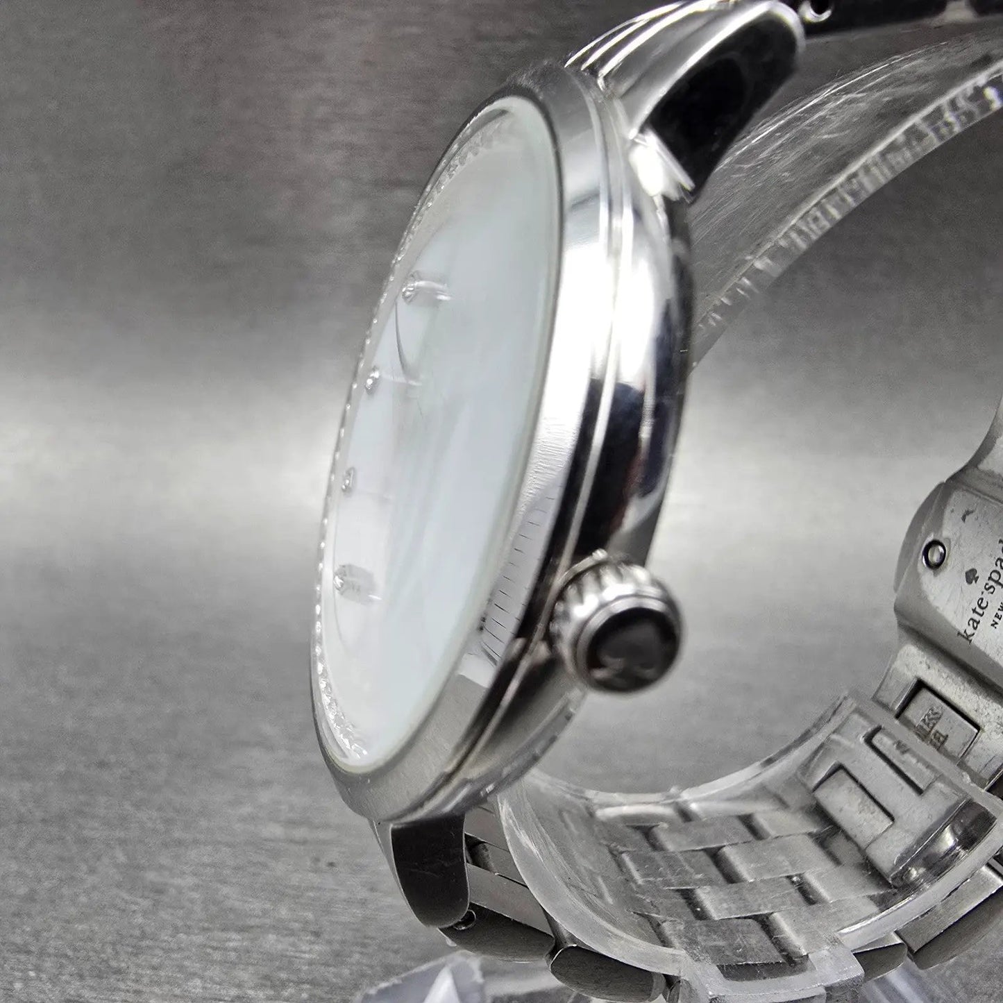 Kate Spade Monterey Watch Women 38mm MOP Dial Silver Tone Round 0820 New Battery2