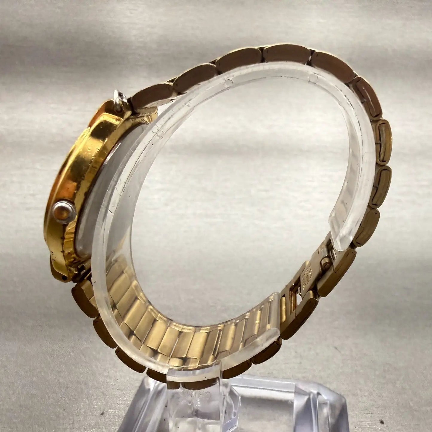 Seiko Watch Men 32mm Gold Dial Gold Tone Round V701-2B60 New Battery Vintage6