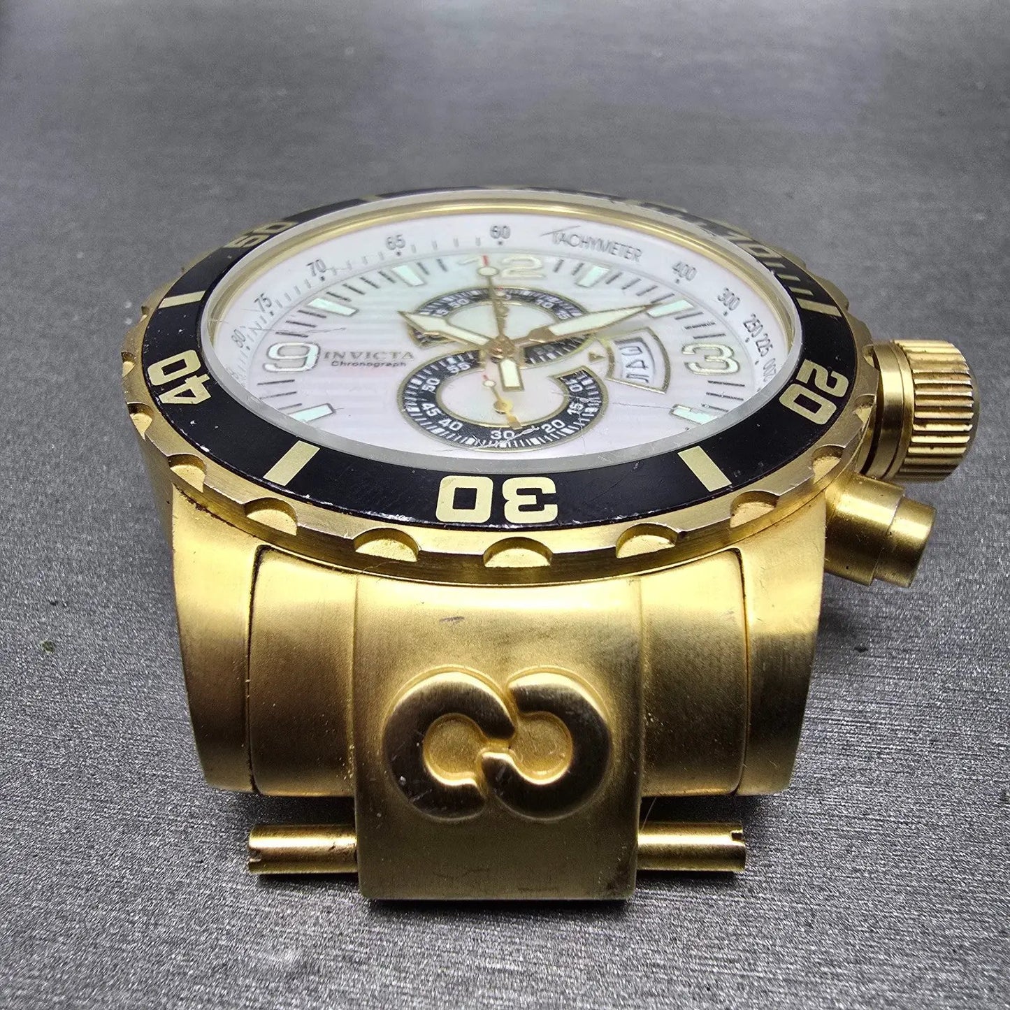 Invicta Corduba Chronograph Dive Watch Men 52mm MOP Dial Gold Tone 4899 NewBat4