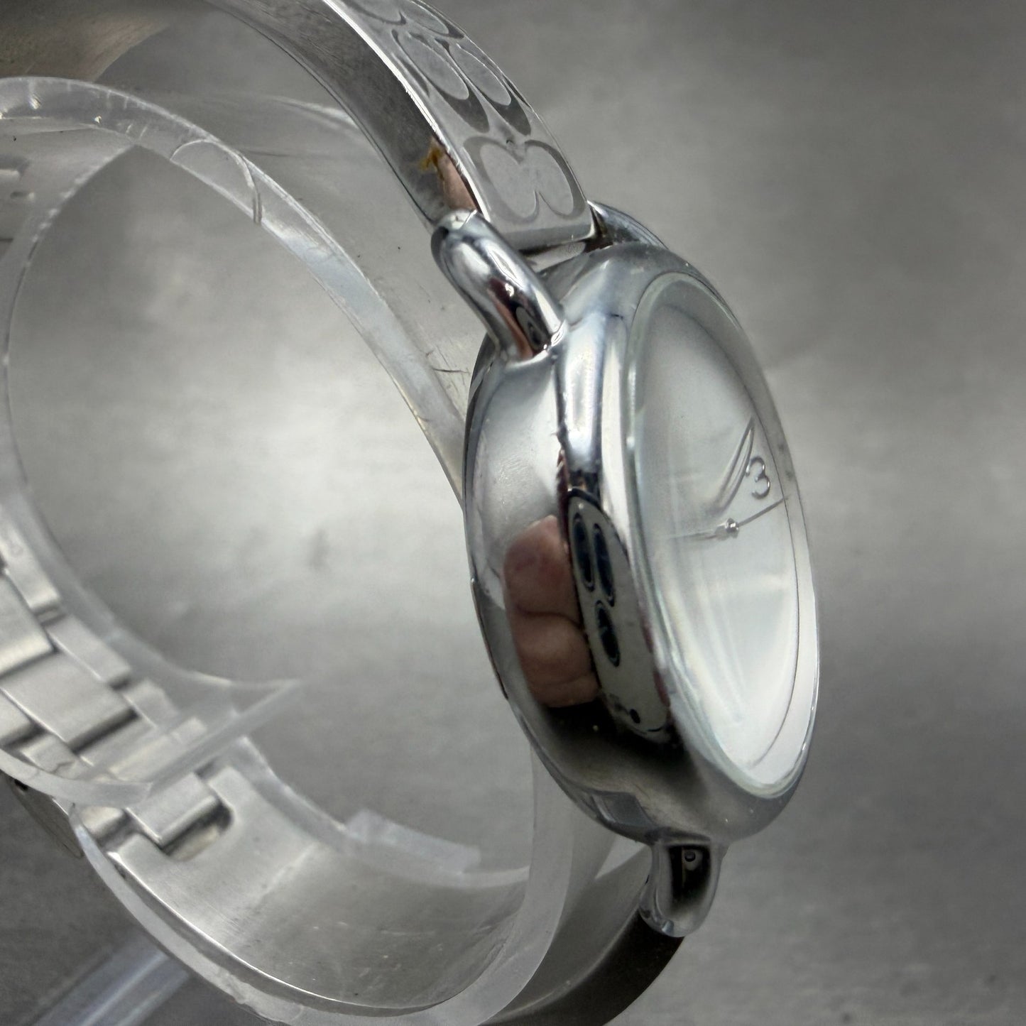 Coach Delancey Watch Women 28mm Silver Dial Steel Round  New Battery3