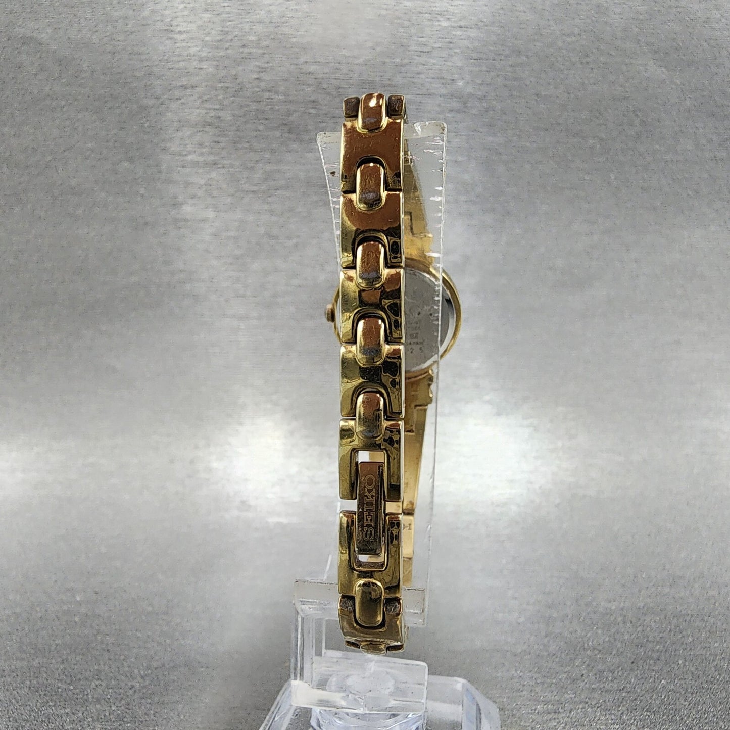 Seiko Watch Women 21mm Gold Dial Gold Tone Round 1N000SC0 New Battery7