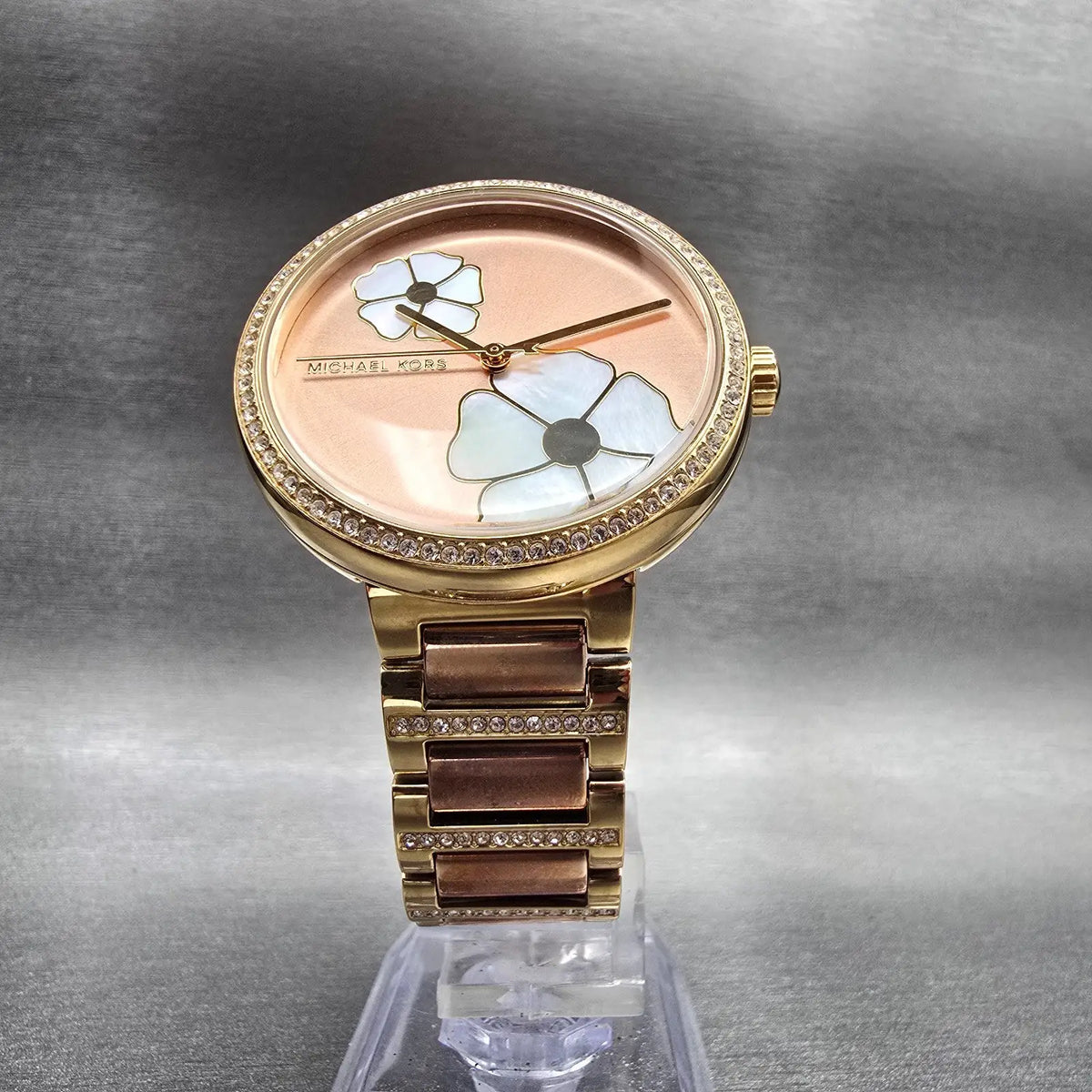 Michael Kors Courtney Rose Watch Women 36mm MOP Dial Gemmed MK3836 New Battery5