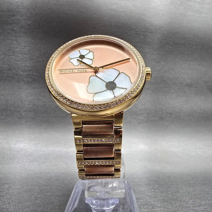 Michael Kors Courtney Rose Watch Women 36mm MOP Dial Gemmed MK3836 New Battery5
