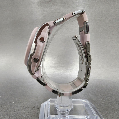 Casio BabyG MSG301 Watch Women 39mm Pink Dial Silver Tone Analog Digital Works6
