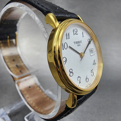 Tissot Watch Women 27mm White Dial Gold Tone Date Round T830/930 New Battery3