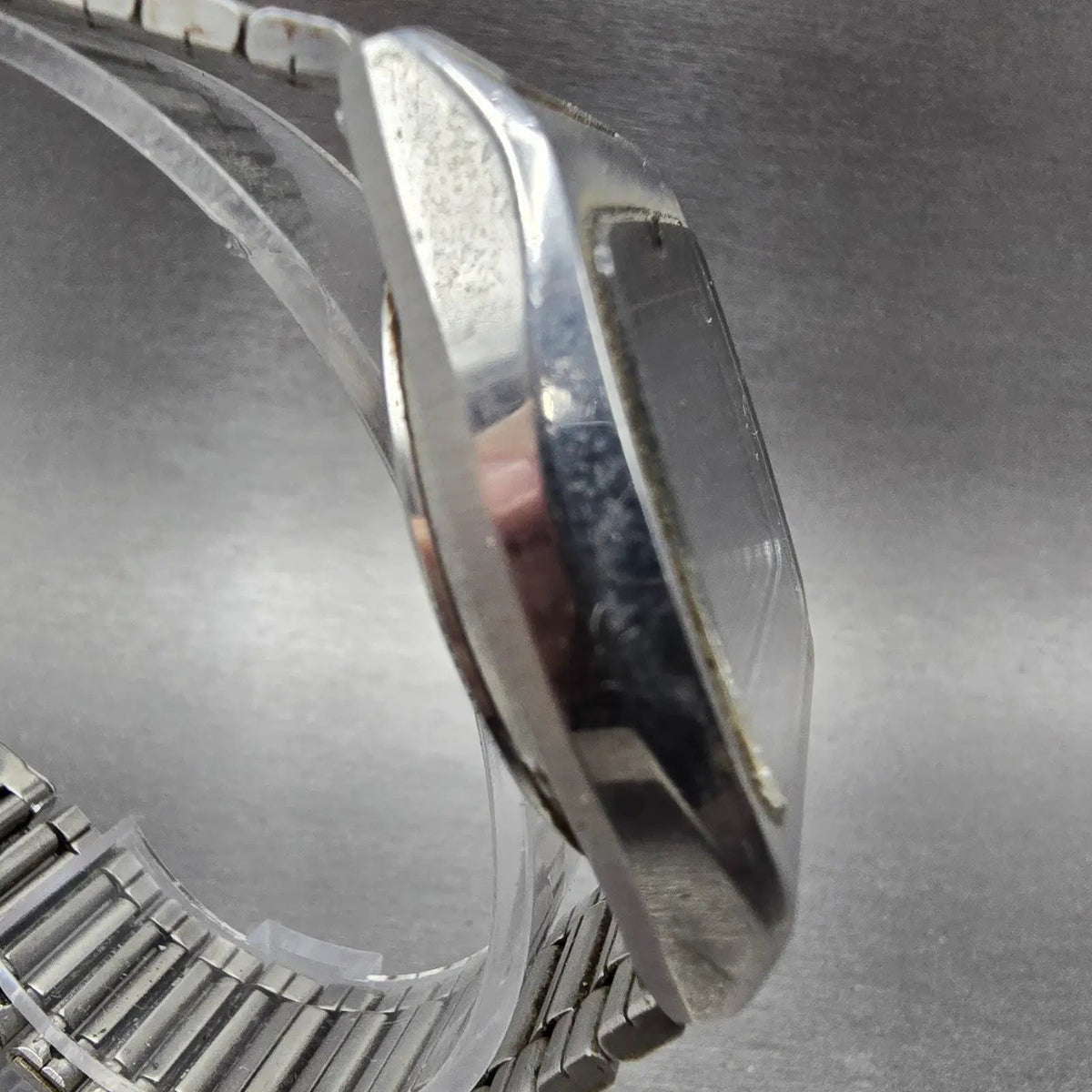 Seiko Digital Watch Men 37mm Black Dial Silver Daydate 0139-5029 PARTS4