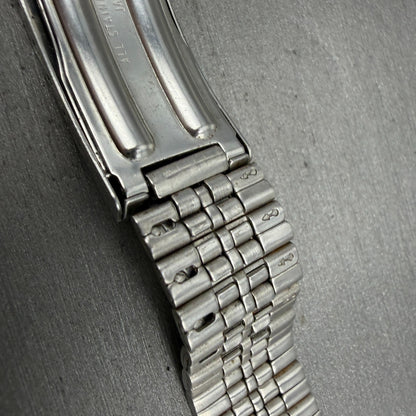 Seiko SQ Bracelet 20mm Stainless Steel Silver Tone Tri Folding Clasp VTG Japan10