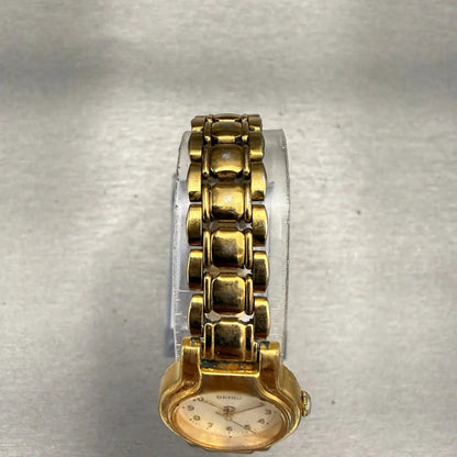 Seiko Watch Women 19mm White Dial Gold Tone Round V401-0289 New Battery Vintage4