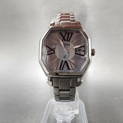 Citizen Xc Watch Women 27mm MOP Dial Silver Tone Date Octagon Atomic Runs6