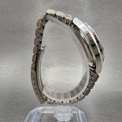Seiko Lord Matic Watch Men 36mm Green Dial Silver Tone Daydaye 5606-7341 Runs