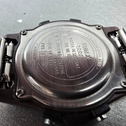 Timex Expedition Watch Men 39mm Digital Brown Black Round Alarm Chrono New Batt9