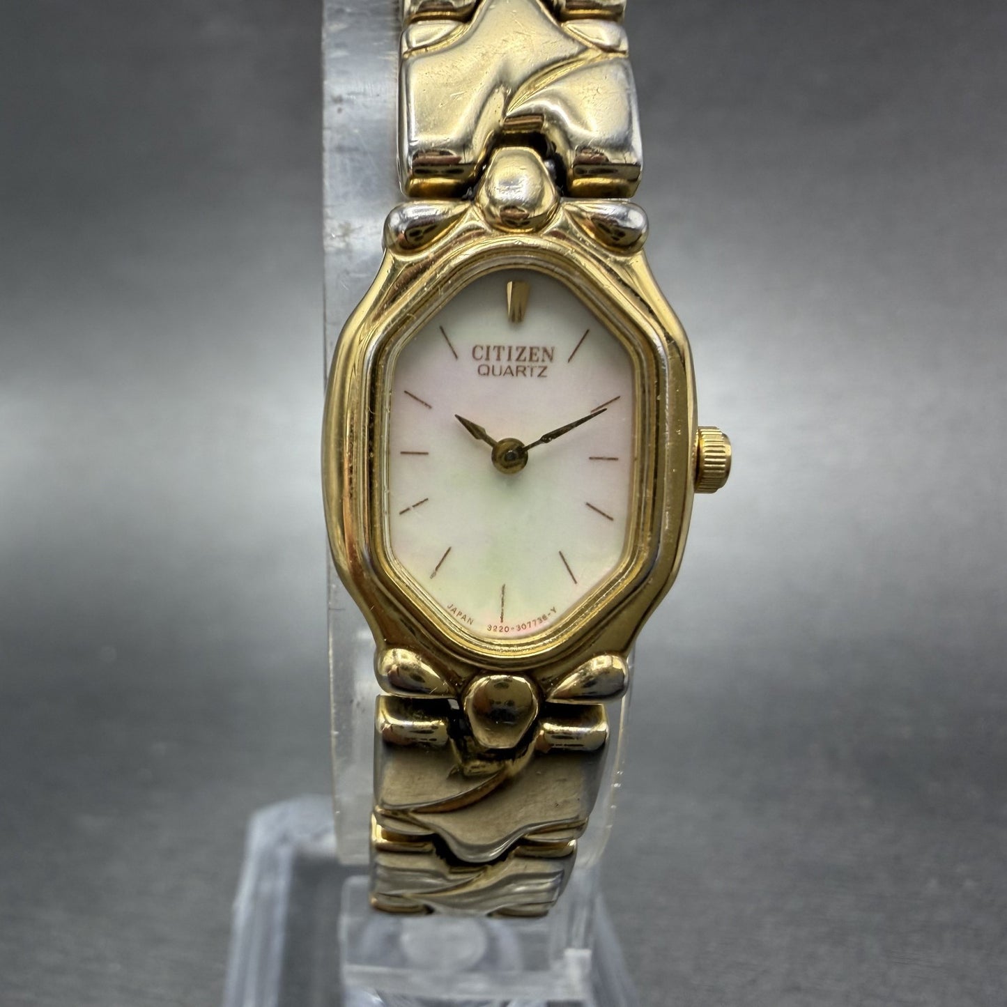 Citizen Watch Women 17mm MOP Dial Gold Tone Hexagon 3220-326130 New Battery ABDC0