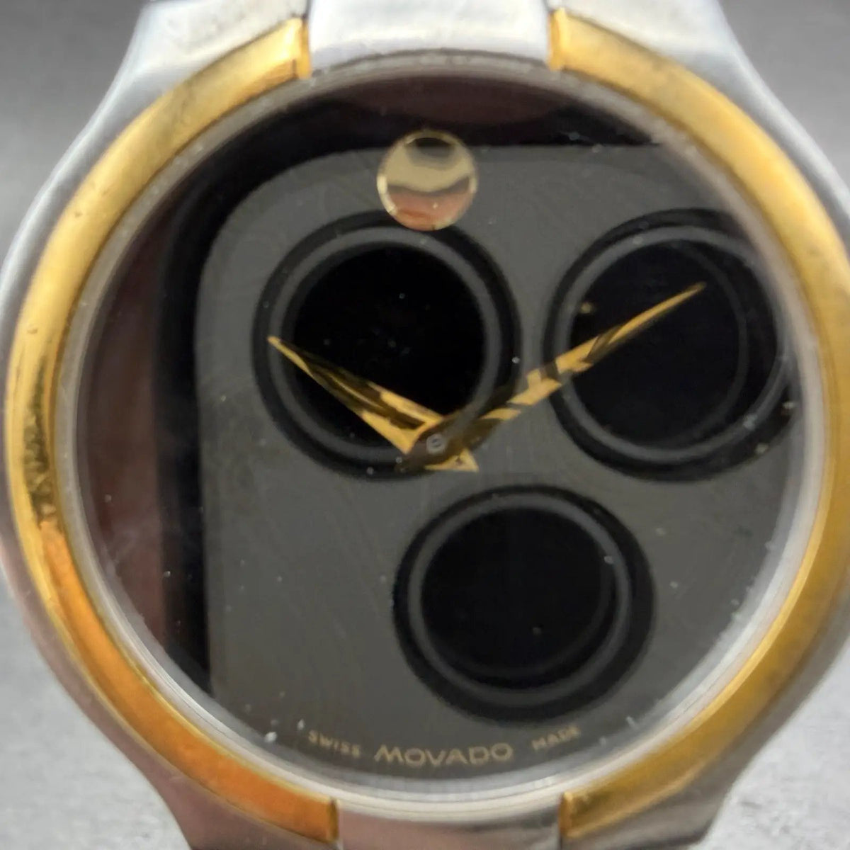Movado Portico watch Men 34mm Black Dial Two Tone Round 81 G1 1894 PARTS2