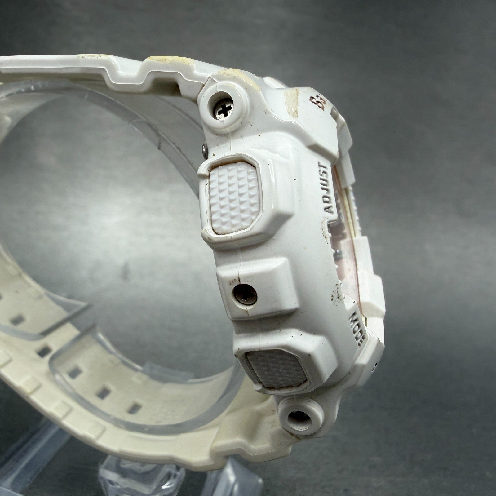 Casio Baby-G Watch Women 43mm White Rose BA-110 Alarm Chrono New Battery ABD3