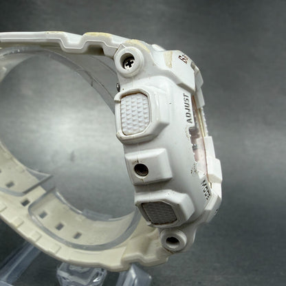 Casio Baby-G Watch Women 43mm White Rose BA-110 Alarm Chrono New Battery ABD3