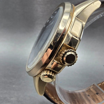 Citizen Eco-Drive Calendrier Watch Men 44mm Black Dial Rose Gold Daydate Works2