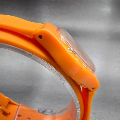 Swatch Abricot Watch Women 25mm Orange Dial Orange Tone Round LO104 New Battery3