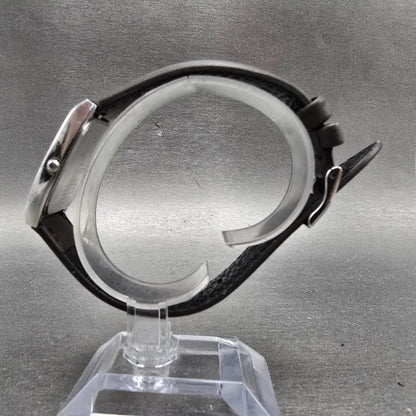 Seiko Watch Men 31mm Silver Dial Silver Tone Rectangle 6030-5220 New Battery VTG6