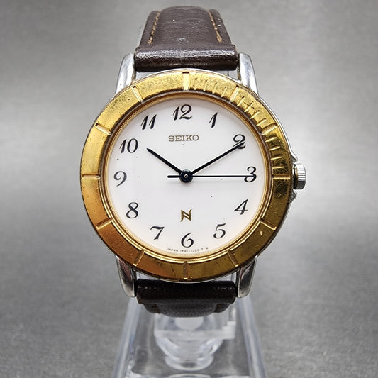 Seiko Watch Women 29mm White Dial Two Tone 1f21-0k90 New Battery