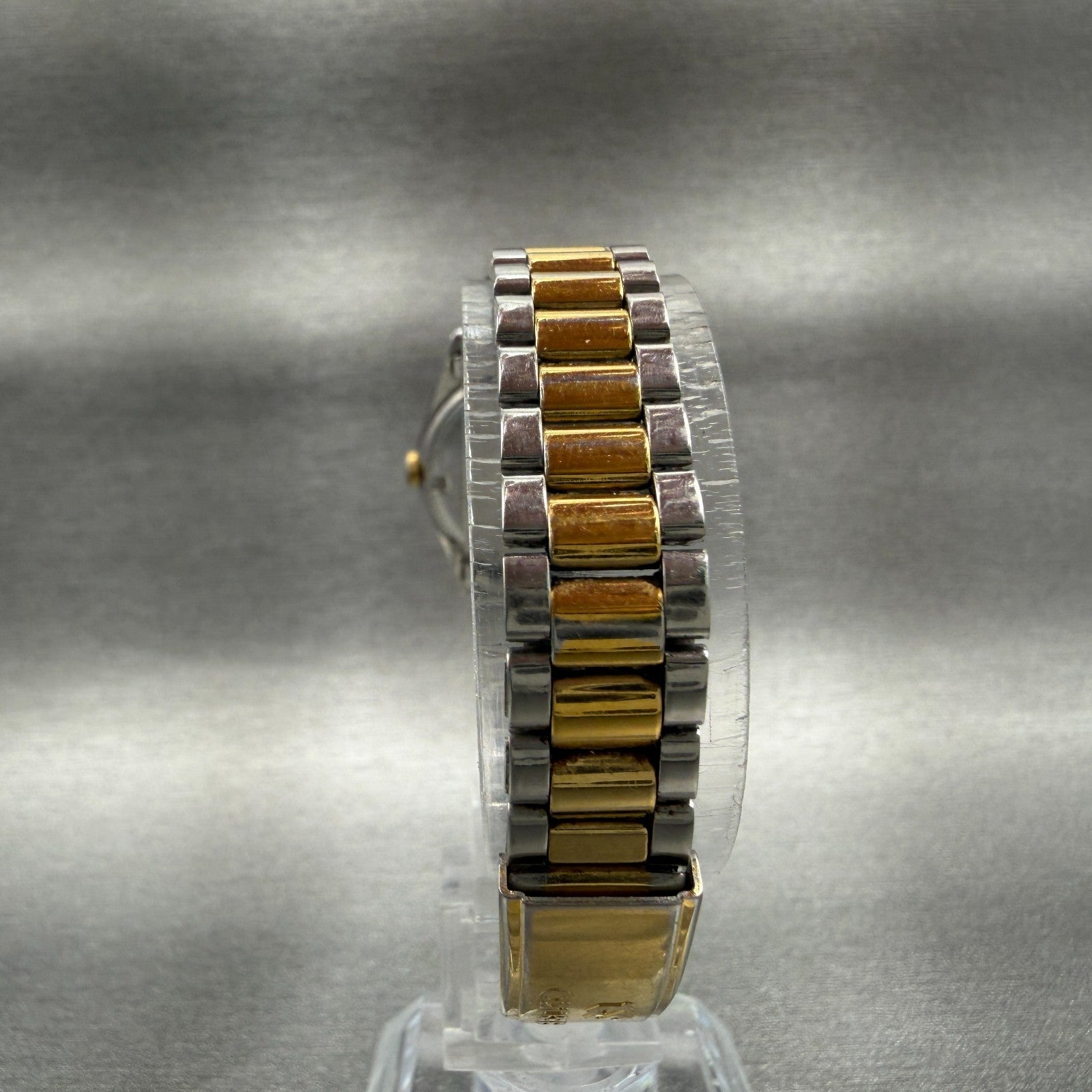 Seiko SQ Watch Women 24mm Gold Dial Two Tone Daydate Round 3E230A60 New Batt NX7