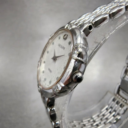 Seiko Exceline Watch Women 21mm White Dial Silver Tone Round 4N200640 New Batt2