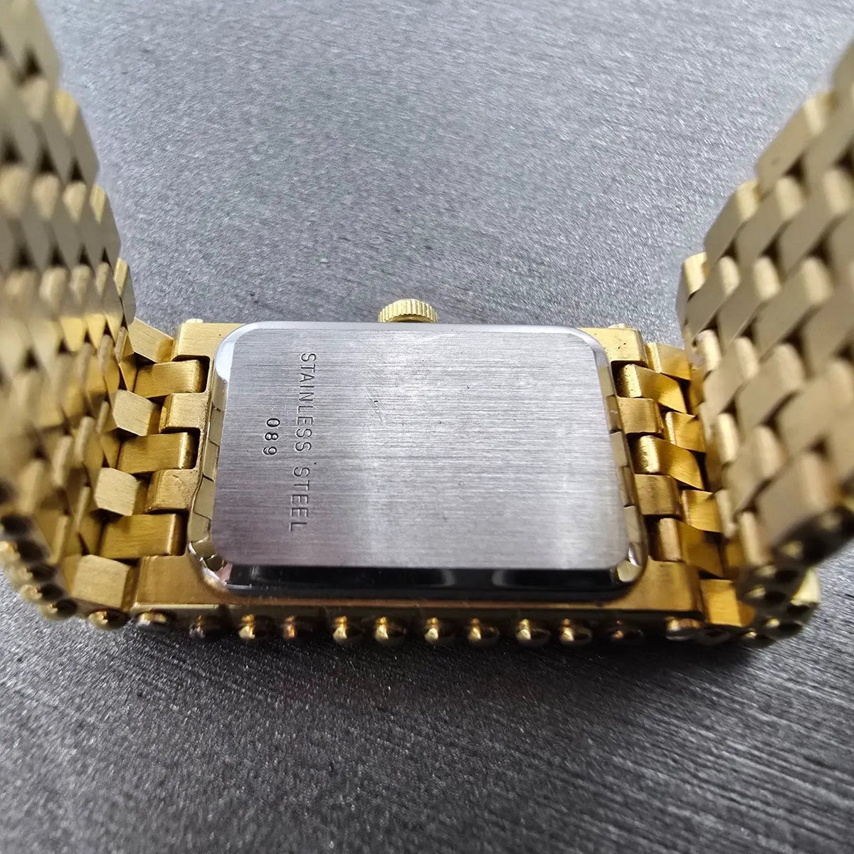 Longines QWR Tank Watch Women 15mm White Dial Gold Rectangle New Battery VTG8