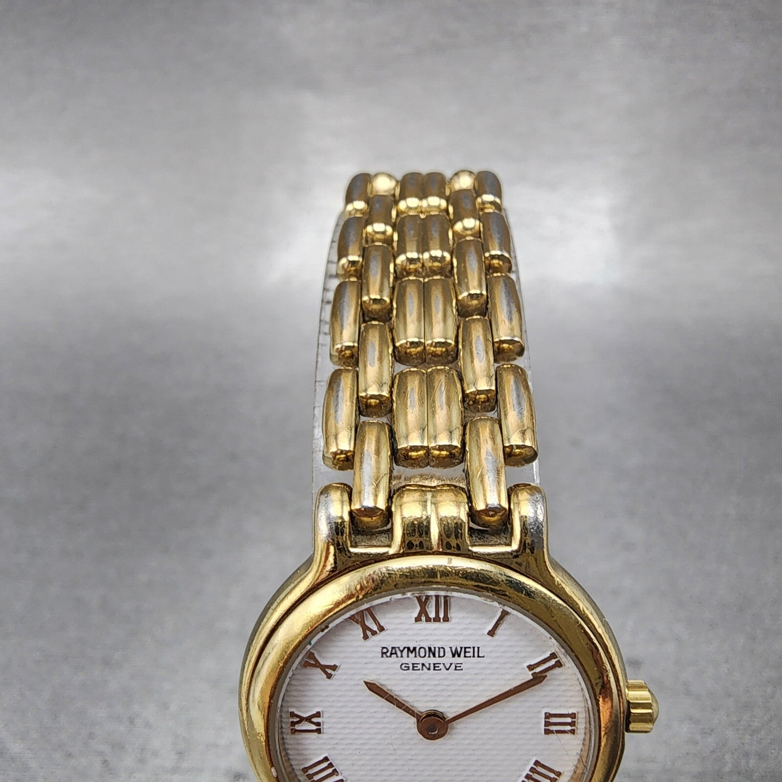 Raymond Weil Watch Women 24mm White Dial Gold Plated Date 9946 PARTS5