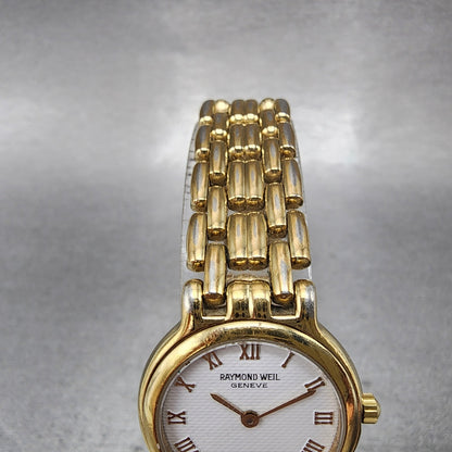 Raymond Weil Watch Women 24mm White Dial Gold Plated Date 9946 PARTS5