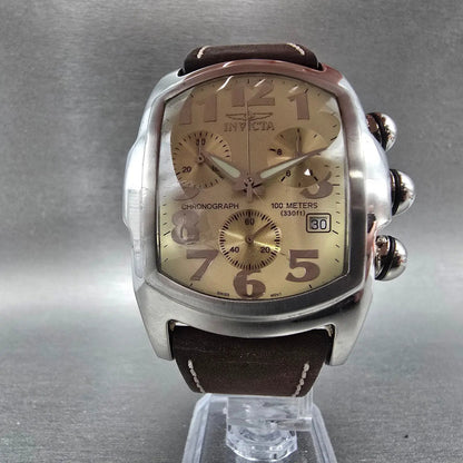 Invicta Lupah Chronograph Watch Men 40mm Cream Dial Steel Date 9819 New Battery5