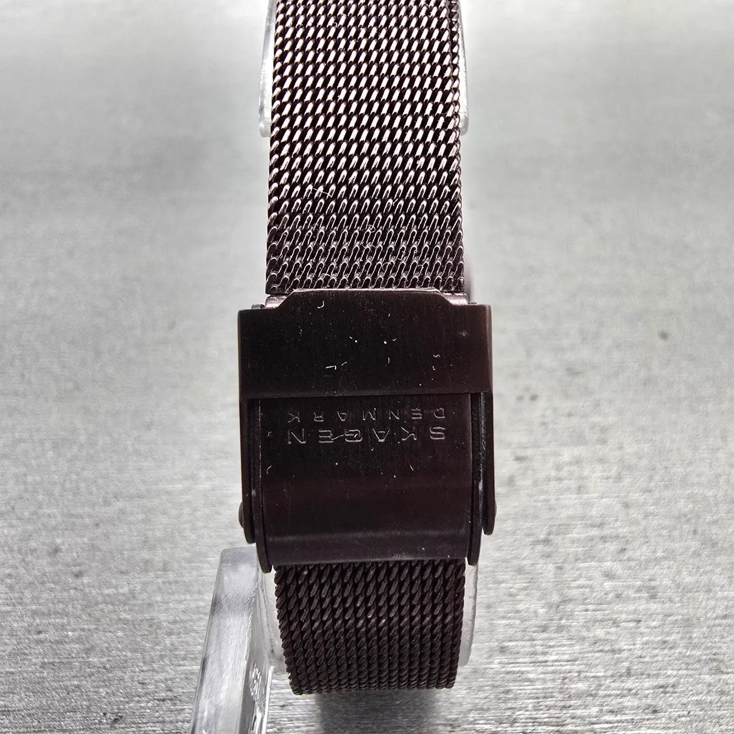 Skagen Watch Women 25mm MOP Dial Brown Tone Round Mesh Band 107SMMD New Batteryt7