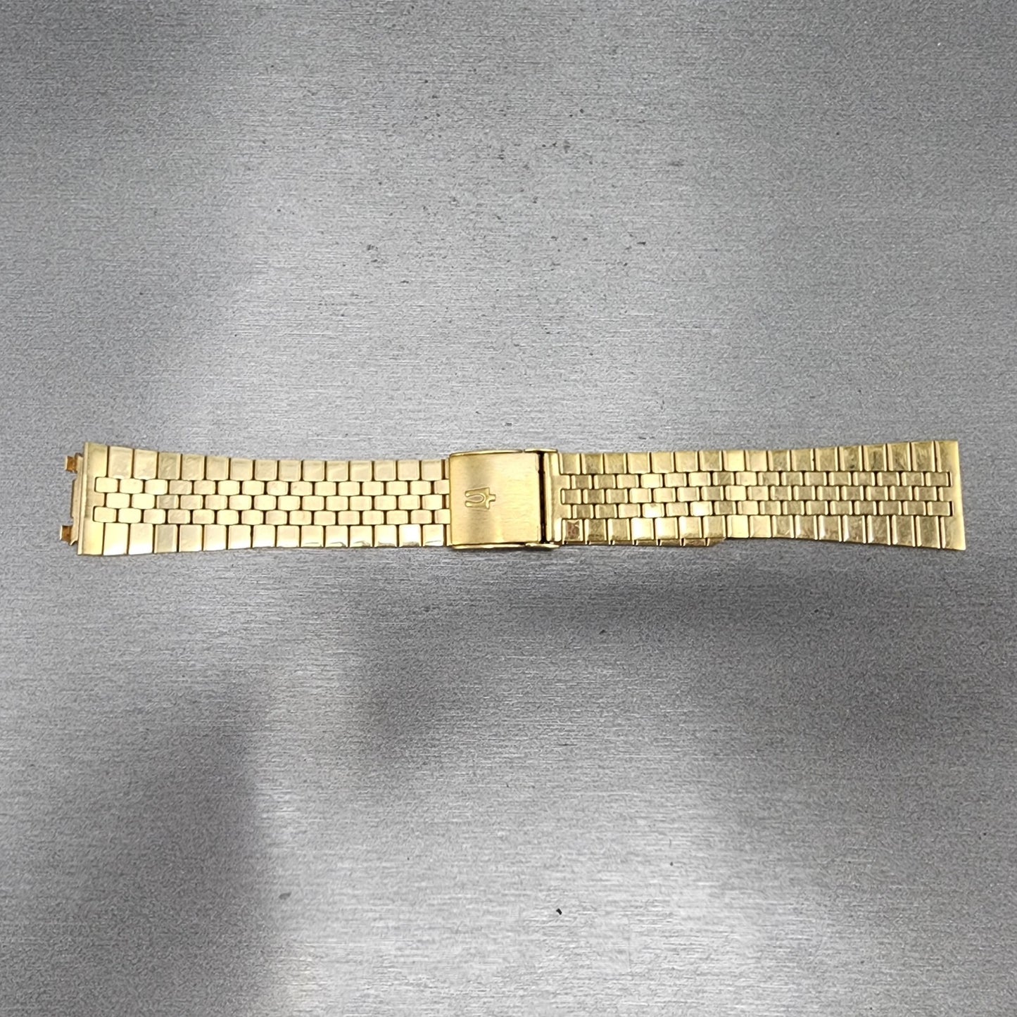 Bulova Accutron Watch Band 19mm Gold Tone Stainless Steel MISSING ONE END LINK0