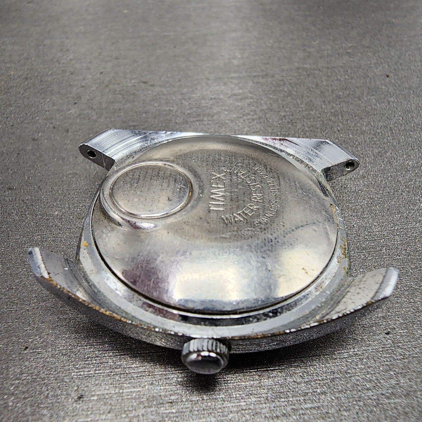 Timex Electric Watch Men 36mm Black Dial Silver Tone Round Crosshair Dial PARTS9