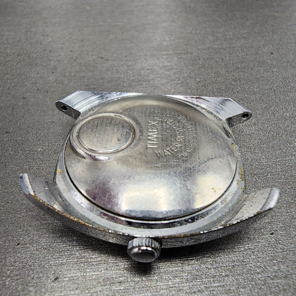 Timex Electric Watch Men 36mm Black Dial Silver Tone Round Crosshair Dial PARTS9