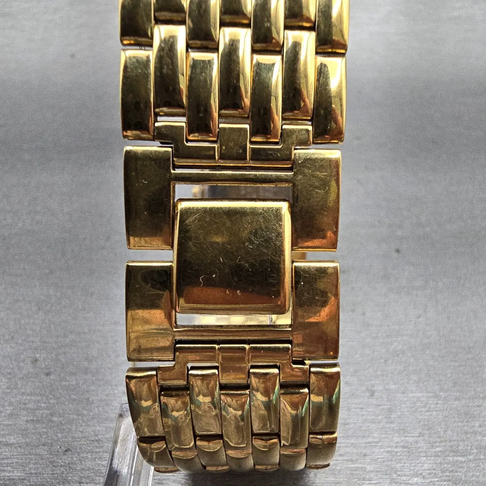 Citizen CQ Watch Men 23mm Black Dial Gold Tone Rectangle 6020-S27221 New Battery7