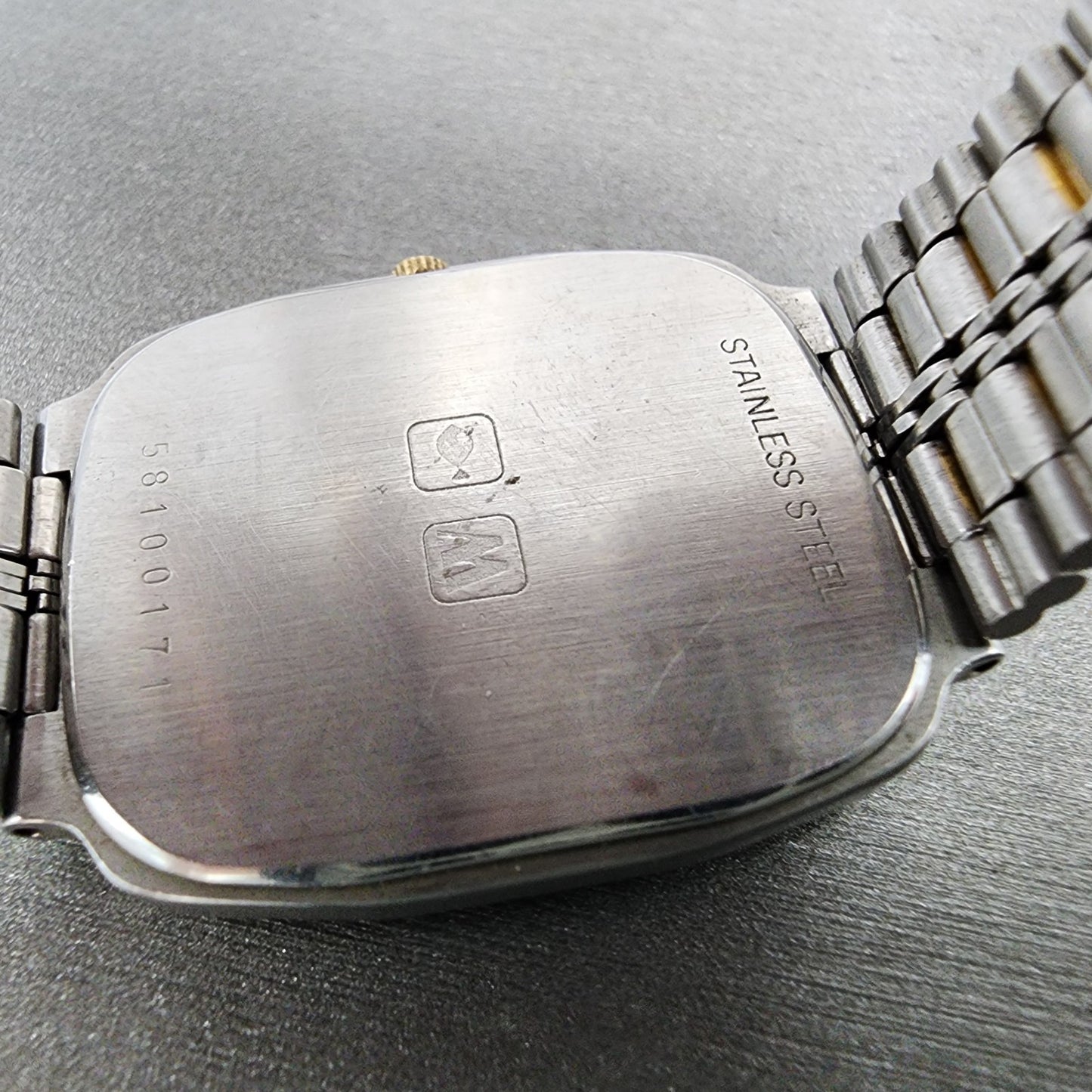 Longines Watch Men 28mm Champagne Dial Two Tone Rectangle Cal L962.2New Battery9