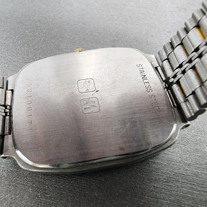Longines Watch Men 28mm Champagne Dial Two Tone Rectangle Cal L962.2New Battery9