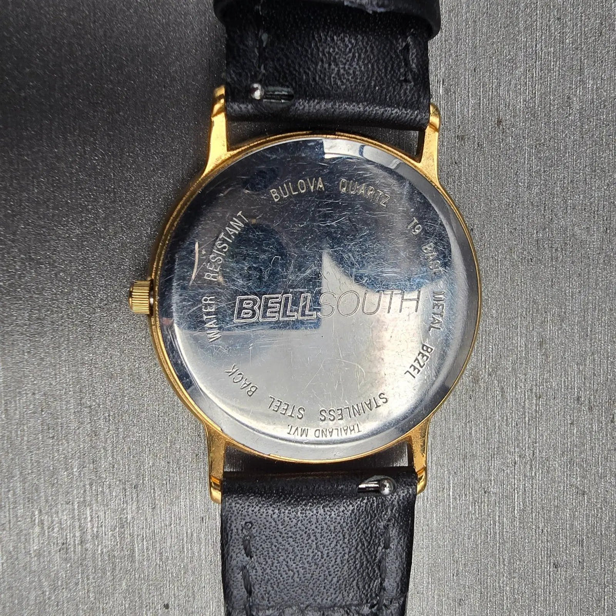 Bulova Watch Men 32mm Champagne Dial Gold Tone Round Leather  New Battery10