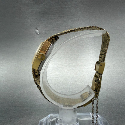 Seiko Watch Women 16mm Champagne Dial Gold Tone Manual Hexagon 11-5199 Runs HJ66